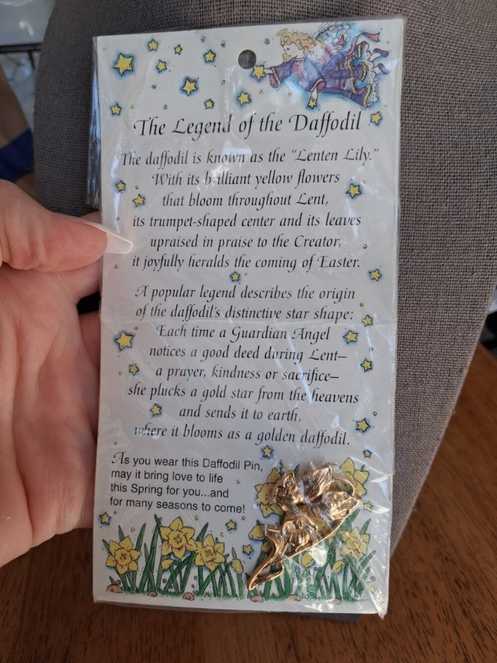 Legend of the Daffodil flower pin